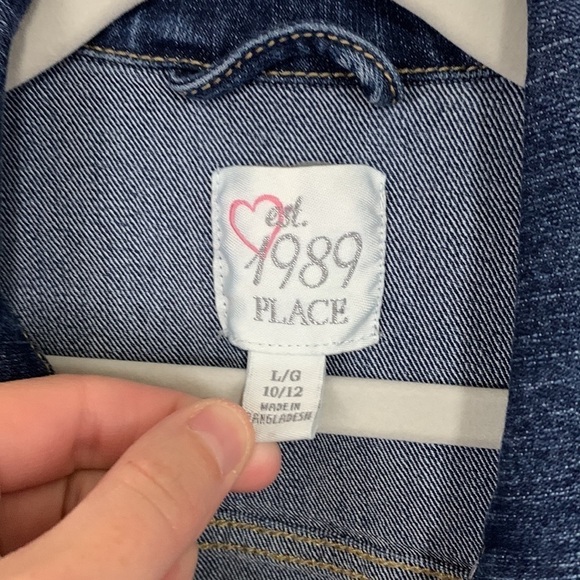 Children’s Place Kids Girls Denim Jacket Size 10/12 - Picture 2 of 6